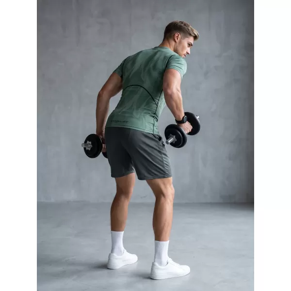  Funktionelle Komprimierung t -Shirt von Männern mit kurzer Ärmelnprämie ALTISPORT VOJ/ALM072TR04 GRÜN 