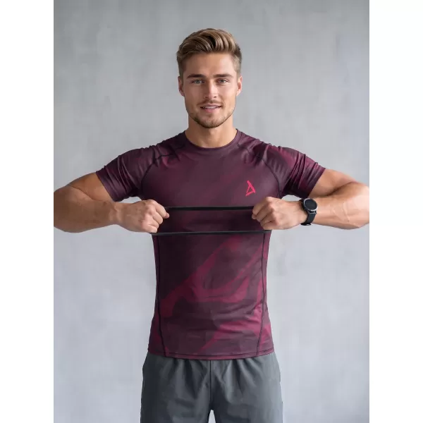  Funktionelle Komprimierung t -Shirt von Männern mit kurzer Ärmelnprämie ALTISPORT VOJ/ALM072TR04 WEINRÖTET 