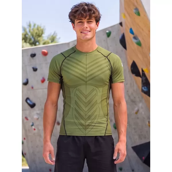  Funktionelle Komprimierung t -Shirt von Männern mit kurzer Ärmelnprämie ALTISPORT VOJ/ALM095TR04 GRÜN 