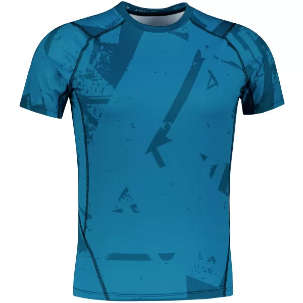  Funktionelle Komprimierung t -Shirt von Männern mit kurzer Ärmelnprämie ALTISPORT VOJ/ALM079TR04 BLAU 