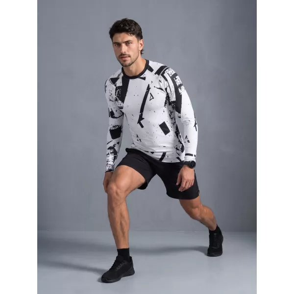  Funktionelle Kompression t -Shirt von Männern mit langarmiger Prämie ALTISPORT VOJ/ALM079TR03 WEIß -UND -SCHWARZ 