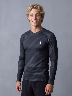 Funktionelle Kompression t -Shirt von Männern mit langarmiger Prämie ALTISPORT VOJ/ALM072TR03 SCHWARZ