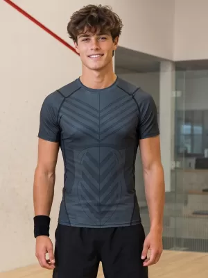Funktionelle Komprimierung t -Shirt von Männern mit kurzer Ärmelnprämie ALTISPORT VOJ/ALM095TR04 SCHWARZ