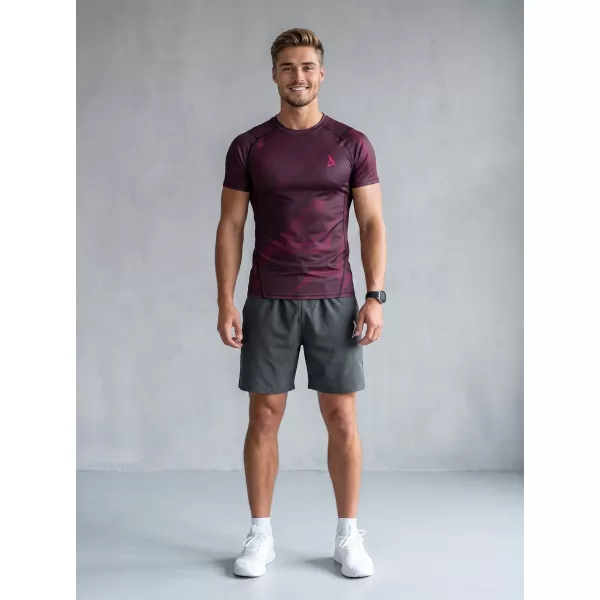  Funktionelle Komprimierung t -Shirt von Männern mit kurzer Ärmelnprämie ALTISPORT VOJ/ALM072TR04 WEINRÖTET 