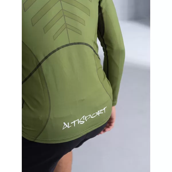  Funktionelle Kompression t -Shirt von Männern mit langarmiger Prämie ALTISPORT VOJ/ALM095TR03 GRÜN 