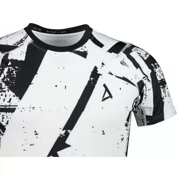 Funktionelle Komprimierung t -Shirt von Männern mit kurzer Ärmelnprämie ALTISPORT VOJ/ALM079TR04 WEIß -UND -SCHWARZ 