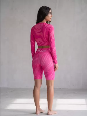 Funktionaler Ernteoberteil der Frauen mit langen Ärmeln Premium ALTISPORT VOJ/ALW072TR04 HEIßROSA