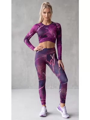 Funktionaler Ernteoberteil der Frauen mit langen Ärmeln Premium ALTISPORT VOJ/ALW082TR04 LILA