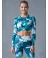 Funktionaler Ernteoberteil der Frauen mit langen Ärmeln Premium ALTISPORT VOJ/ALW066TR04 GRÜN -BLUE