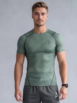 Funktionelle Komprimierung t -Shirt von Männern mit kurzer Ärmelnprämie ALTISPORT VOJ/ALM072TR04 GRÜN