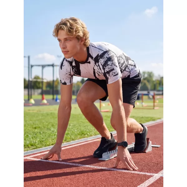  Funktionelle Komprimierung t -Shirt von Männern mit kurzer Ärmelnprämie ALTISPORT VOJ/ALM079TR04 SCHWARZ -GRAY 