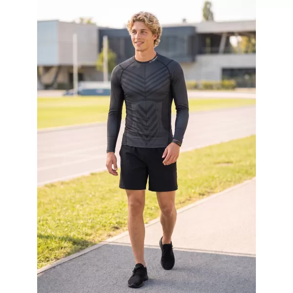 Funktionelle Kompression t -Shirt von Männern mit langarmiger Prämie ALTISPORT VOJ/ALM095TR03 SCHWARZ 