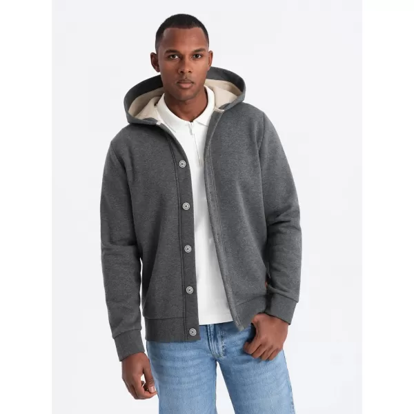 Herren -Sweatshirt OMBRE OM-SSZP-0186 GRAPHIT MELANGE 