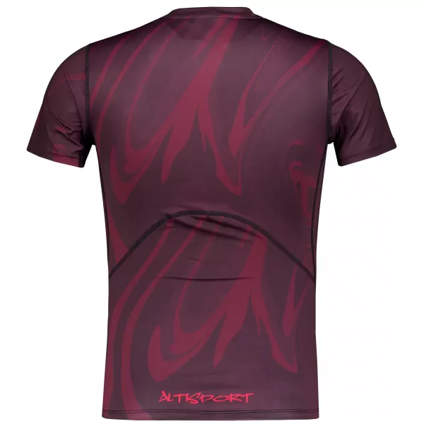  Funktionelle Komprimierung t -Shirt von Männern mit kurzer Ärmelnprämie ALTISPORT VOJ/ALM072TR04 WEINRÖTET 