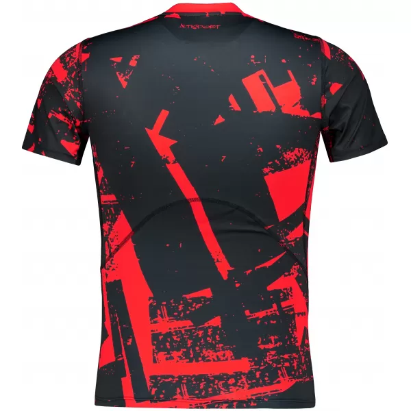  Funktionelle Komprimierung t -Shirt von Männern mit kurzer Ärmelnprämie ALTISPORT VOJ/ALM079TR04 SCHWARZ -RED 