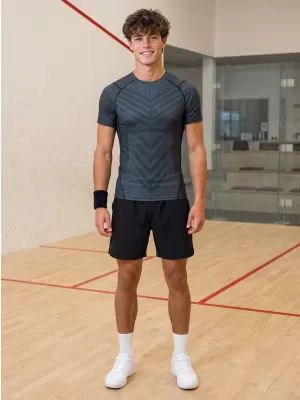 Funktionelle Komprimierung t -Shirt von Männern mit kurzer Ärmelnprämie ALTISPORT VOJ/ALM095TR04 SCHWARZ