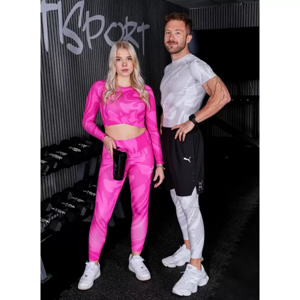  Funktionaler Ernteoberteil der Frauen mit langen Ärmeln Premium ALTISPORT VOJ/ALW072TR04 HEIßROSA 