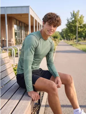 Funktionelle Kompression t -Shirt von Männern mit langarmiger Prämie ALTISPORT VOJ/ALM072TR03 GRÜN