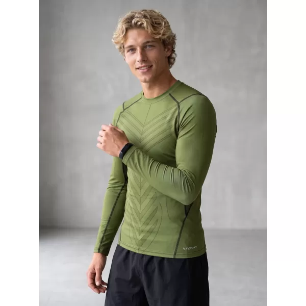  Funktionelle Kompression t -Shirt von Männern mit langarmiger Prämie ALTISPORT VOJ/ALM095TR03 GRÜN 
