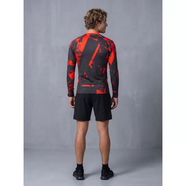  Funktionelle Kompression t -Shirt von Männern mit langarmiger Prämie ALTISPORT VOJ/ALM079TR03 SCHWARZ -RED 