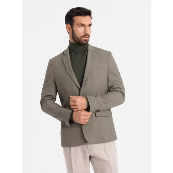  Pánské sako OMBRE OM-BLZB-0135 OLIVE 