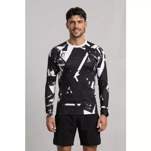  Funktionelle Kompression t -Shirt von Männern mit langarmiger Prämie ALTISPORT VOJ/ALM079TR03 SCHWARZ UND WEIß 