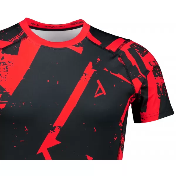  Funktionelle Komprimierung t -Shirt von Männern mit kurzer Ärmelnprämie ALTISPORT VOJ/ALM079TR04 SCHWARZ -RED 
