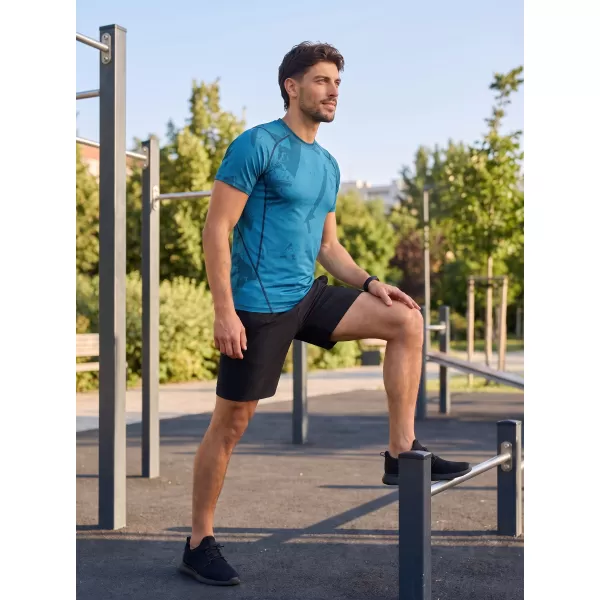 Funktionelle Komprimierung t -Shirt von Männern mit kurzer Ärmelnprämie ALTISPORT VOJ/ALM079TR04 BLAU 