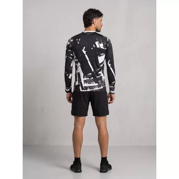  Funktionelle Kompression t -Shirt von Männern mit langarmiger Prämie ALTISPORT VOJ/ALM079TR03 SCHWARZ UND WEIß 