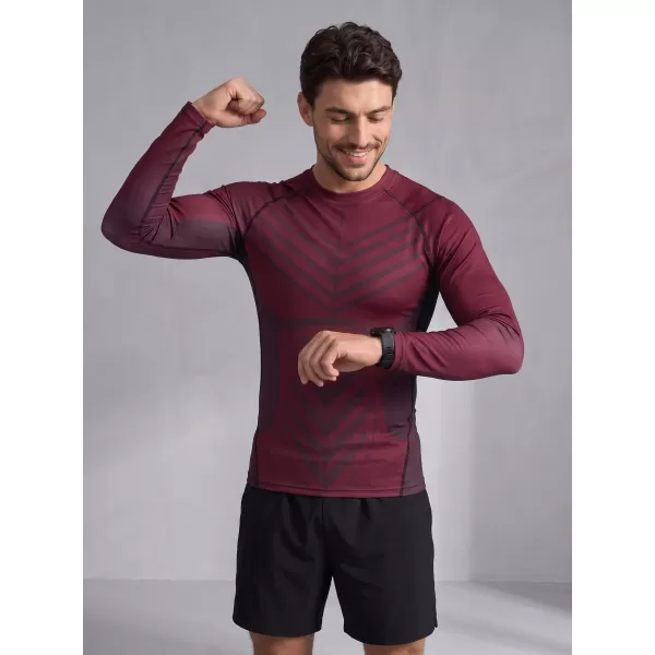  Funktionelle Kompression t -Shirt von Männern mit langarmiger Prämie ALTISPORT VOJ/ALM095TR03 WEINRÖTET 