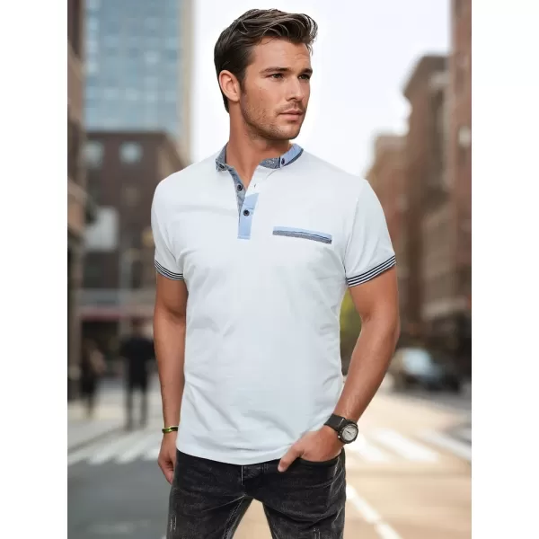  Herren t -Shirt mit einem Kragen DSTREET PX0622 WEIß 