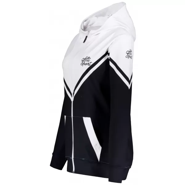  Funktionales Sweatshirt von Frauen auf Reißverschlussprämie ALTISPORT VOJ/ALW101MI02 SCHWARZ UND WEIß 