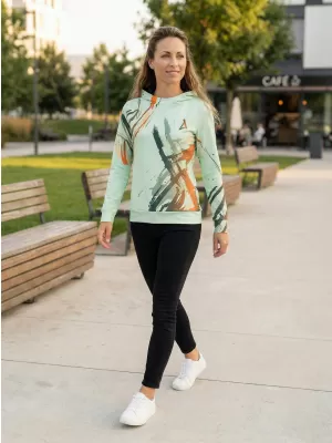 Funktionaler Sweatshirt -Prämie von Frauen ALTISPORT VOJ/ALW074MI01 GRÜN-ORANGE