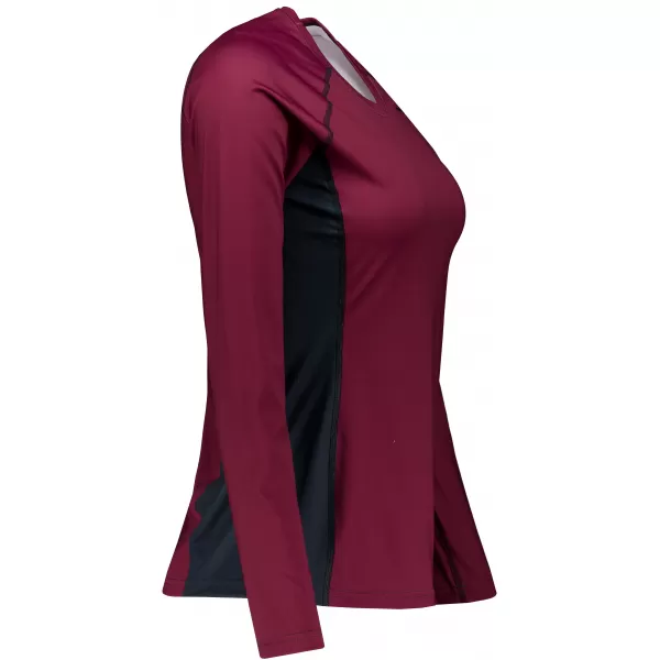  Frauen funktionales t -Shirt mit langen Ärmeln Premium ALTISPORT VOJ/ALW078TR03 WEINRÖTET 
