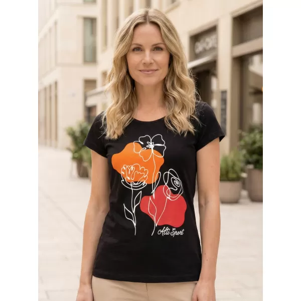  T -Shirt ALTISPORT ALW189122 SCHWARZ -ORANGE 