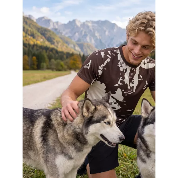  Männer funktionaler T -Shirt Premium Plus ALTISPORT VOJ/ALM057TR02 BRAUN 