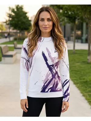 Funktionaler Sweatshirt -Prämie von Frauen ALTISPORT VOJ/ALW074MI01 WEIßVIOLETT