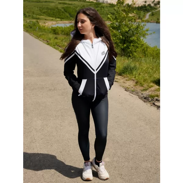  Funktionales Sweatshirt von Frauen auf Reißverschlussprämie ALTISPORT VOJ/ALW101MI02 SCHWARZ UND WEIß 