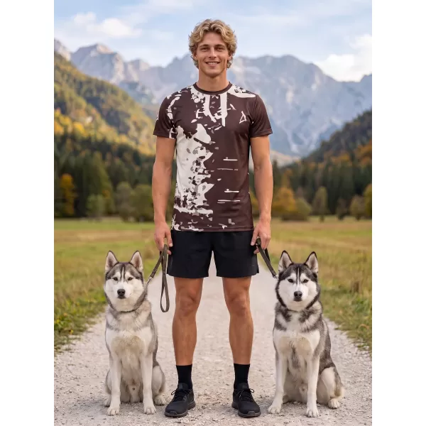  Männer funktionaler T -Shirt Premium Plus ALTISPORT VOJ/ALM057TR02 BRAUN 
