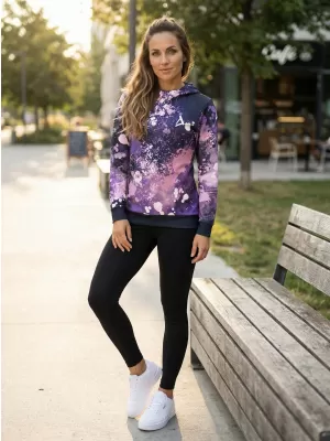 Funktionaler Sweatshirt -Prämie von Frauen ALTISPORT VOJ/ALW055MI01 SCHWARZ -VIOLETT