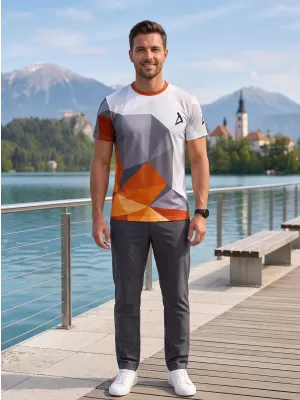 Männer funktionaler T -Shirt Premium Plus ALTISPORT VOJ/ALM007TR02 ORANGE/GRAU