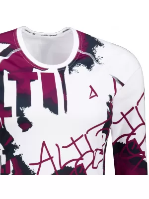 Frauen funktionales t -Shirt mit langen Ärmeln Premium ALTISPORT VOJ/ALW076TR03 WEIß/WEIN