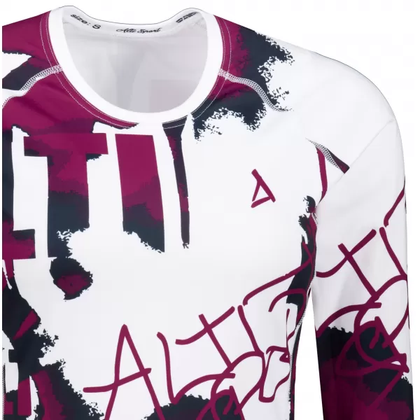  Frauen funktionales t -Shirt mit langen Ärmeln Premium ALTISPORT VOJ/ALW076TR03 WEIß/WEIN 