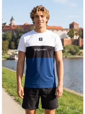 Männer funktionaler T -Shirt Premium Plus ALTISPORT VOJ/ALM051TR02 WEIß -BLAU
