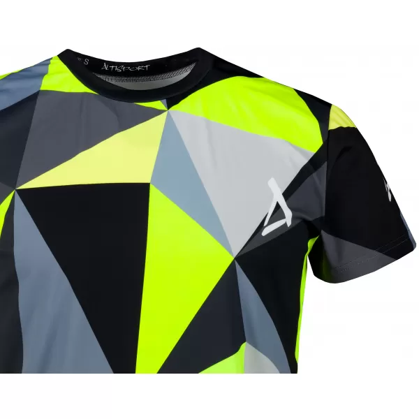  Männer funktionaler T -Shirt Premium Plus ALTISPORT VOJ/ALM007TR02 SCHWARZ/FLUO GELB 