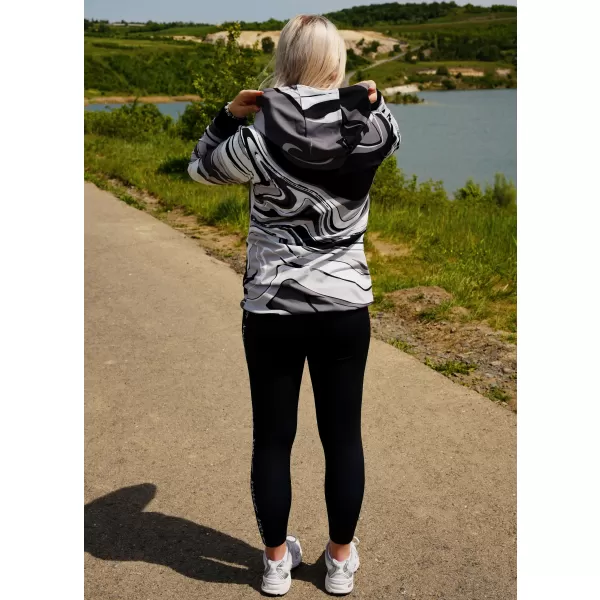  Funktionales Sweatshirt von Frauen auf Reißverschlussprämie ALTISPORT VOJ/ALW099MI02 SCHWARZ UND WEIß 