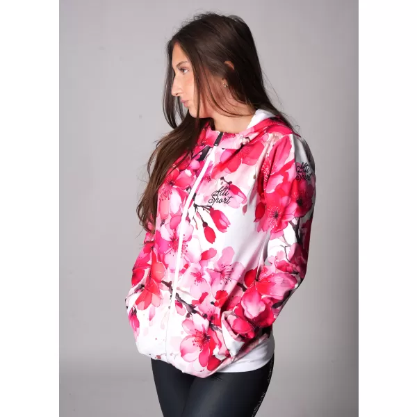  Funktionales Sweatshirt von Frauen auf Reißverschlussprämie ALTISPORT VOJ/ALW102MI02 ROSA/WEIß 