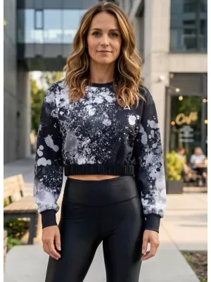 Funktionelle Sweatshirt -Premium von Frauen von Frauen ALTISPORT VOJ/ALW055MI08 SCHWARZ UND WEIß