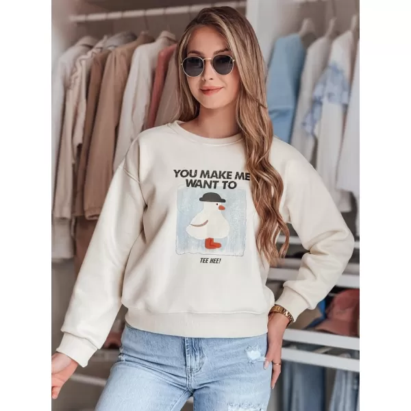  Damen Sweatshirt DSTREET GOOSHY BY1427 WEIß 