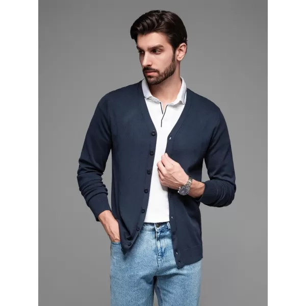  Männliche Strickjacke OMBRE OM-SWCD-0126 MARINEBLAU 